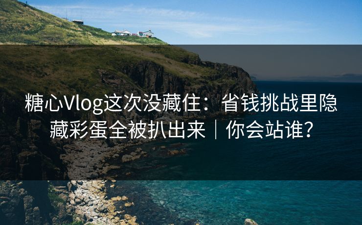 糖心Vlog这次没藏住：省钱挑战里隐藏彩蛋全被扒出来｜你会站谁？